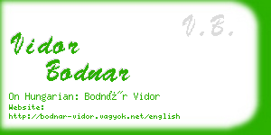 vidor bodnar business card